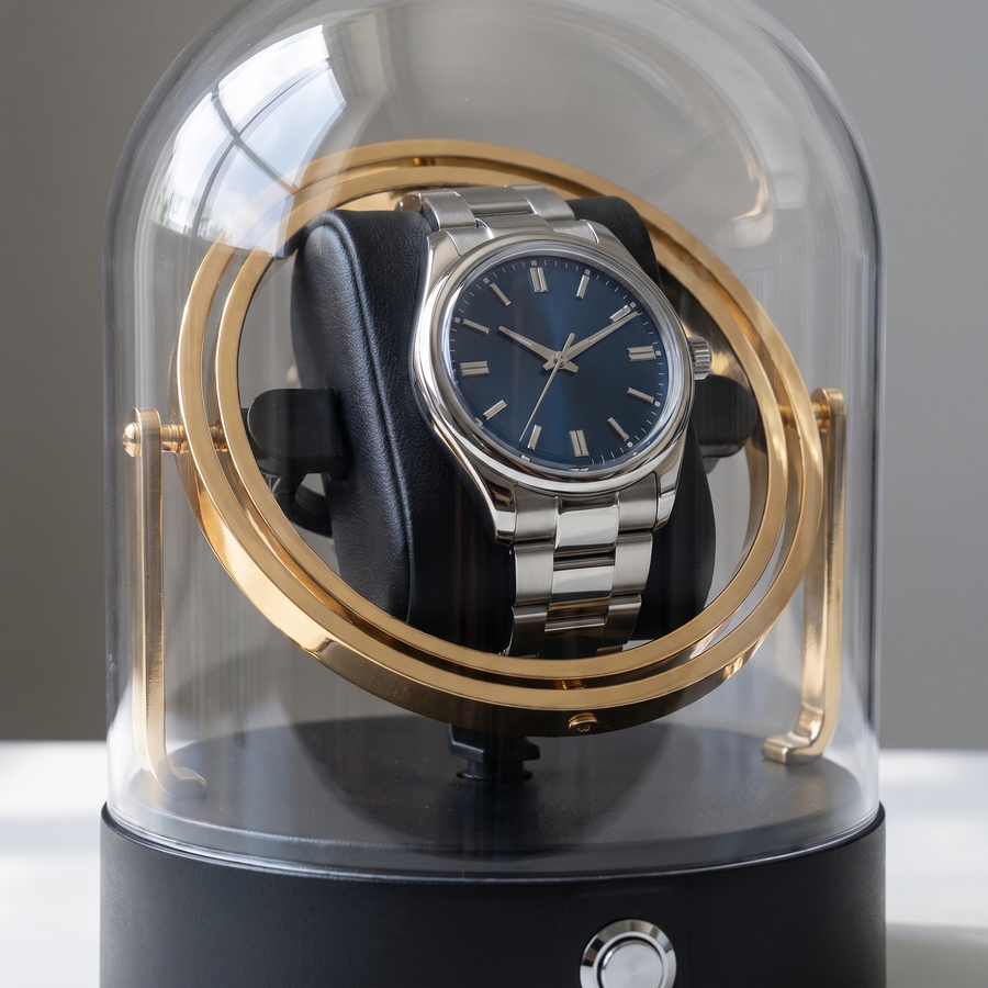 Single Watch Winder, Metal Body, close-up of the watch positions