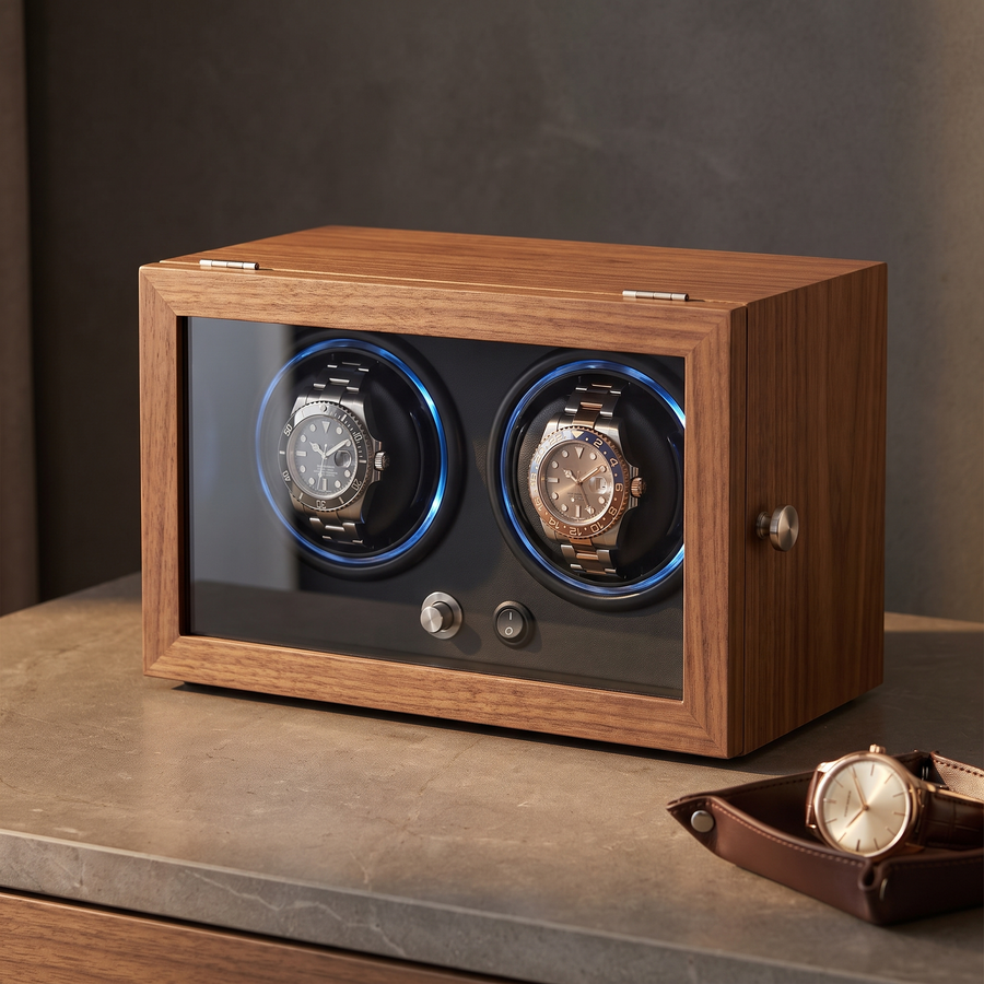 Watch Winder 2 Slots - Black Walnut Wood