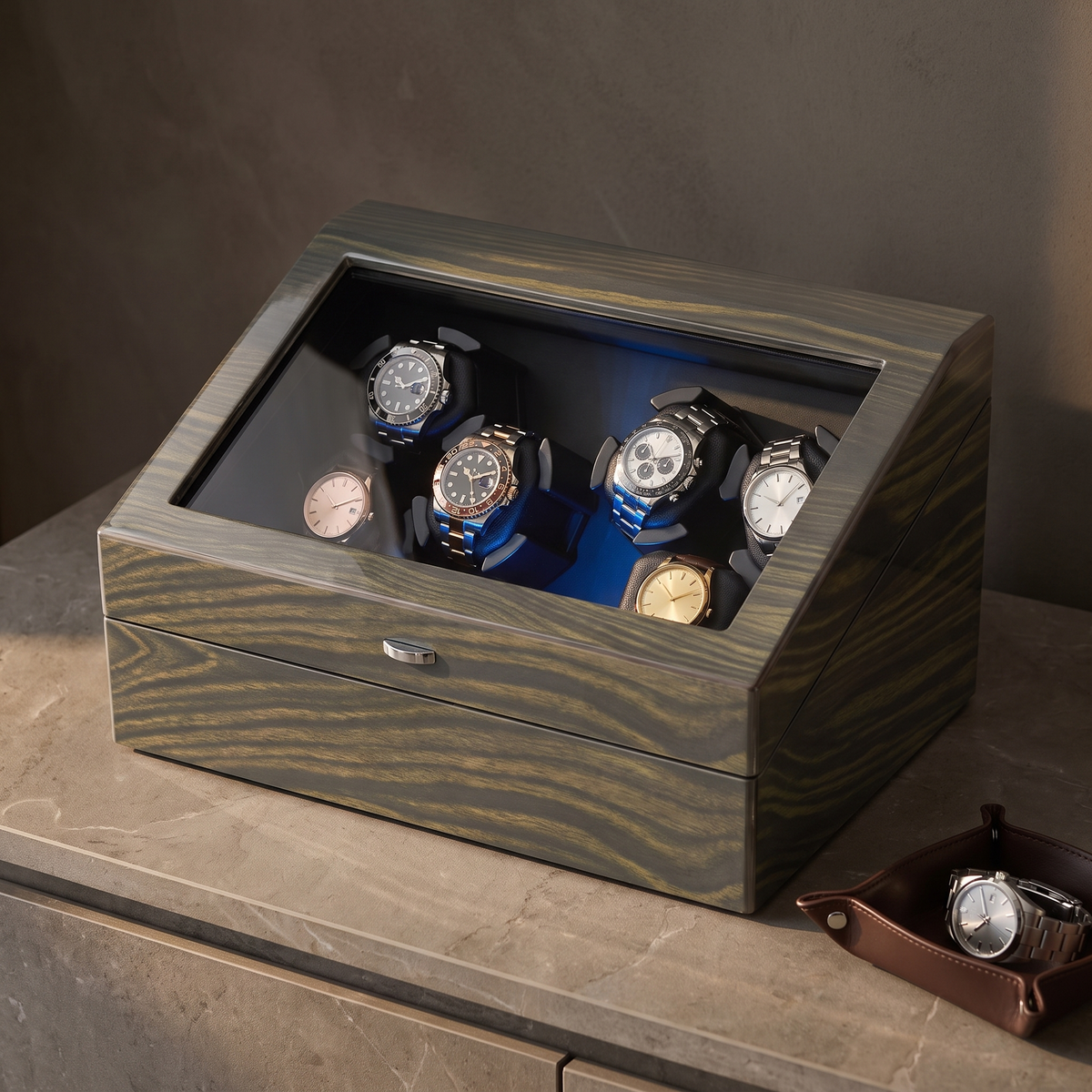 Watch Winder 12 Slots (6+6) - High-Gloss Wood