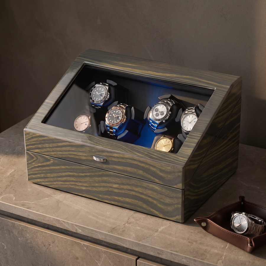 Watch Winder 12 Slots (6+6) - High-Gloss Wood